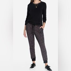Johnny Was JW French Terry Animal Print Leopard Joggers Size Snall
